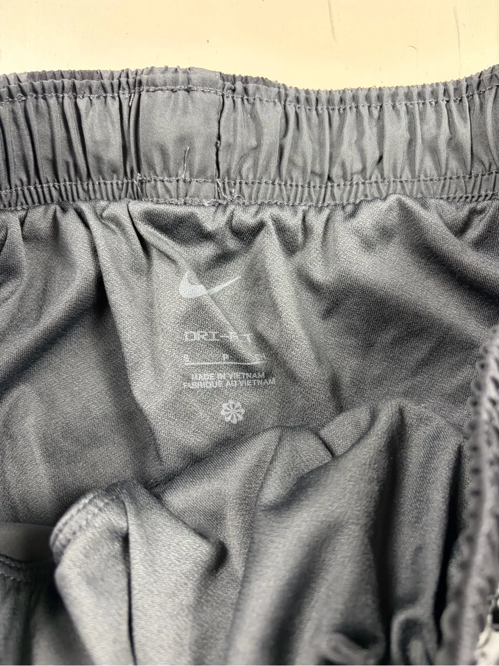 Nike Women's Black and Gray Camouflage Athletic Shorts